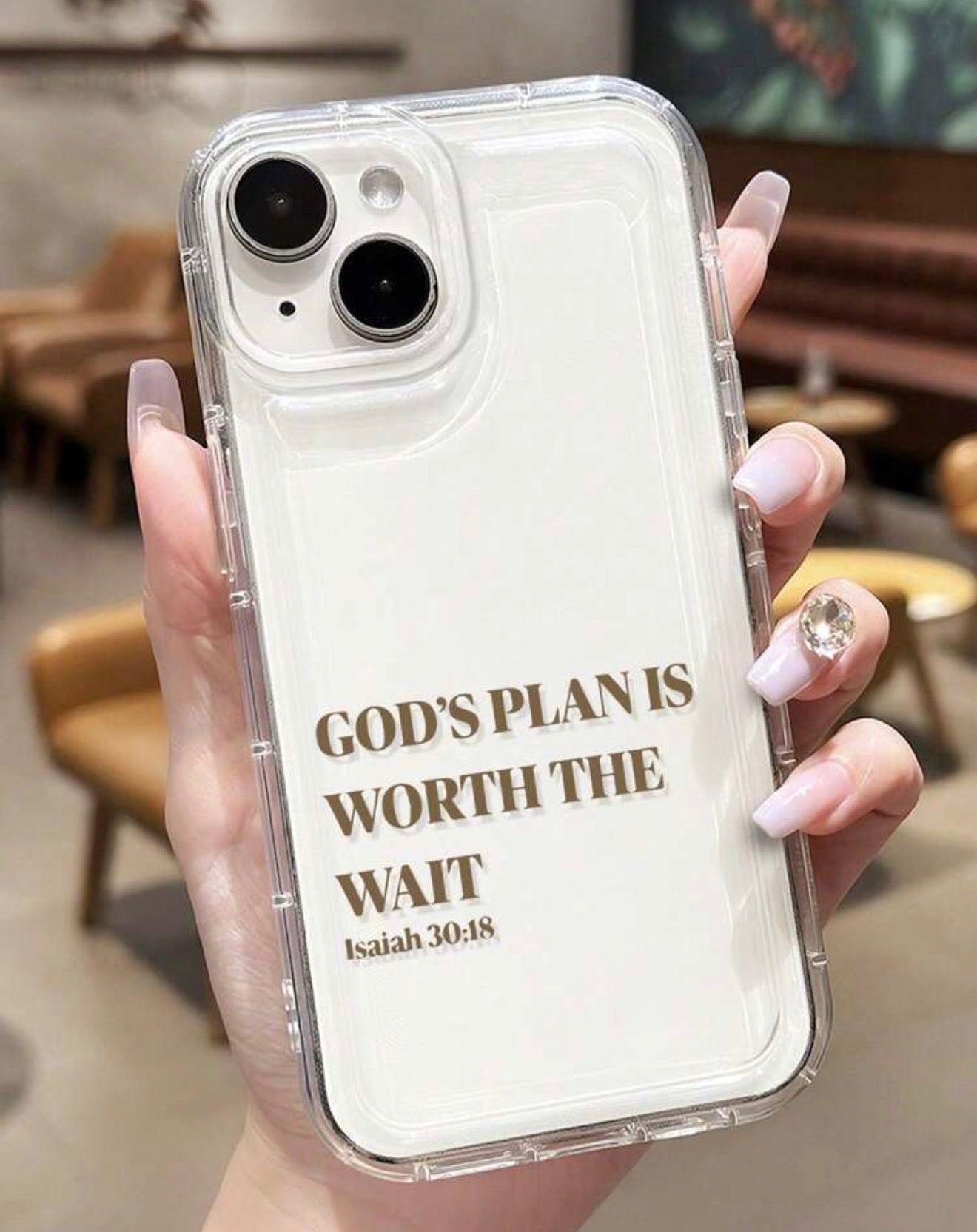 Clear Case with Isaiah 30:18 Scripture Quote