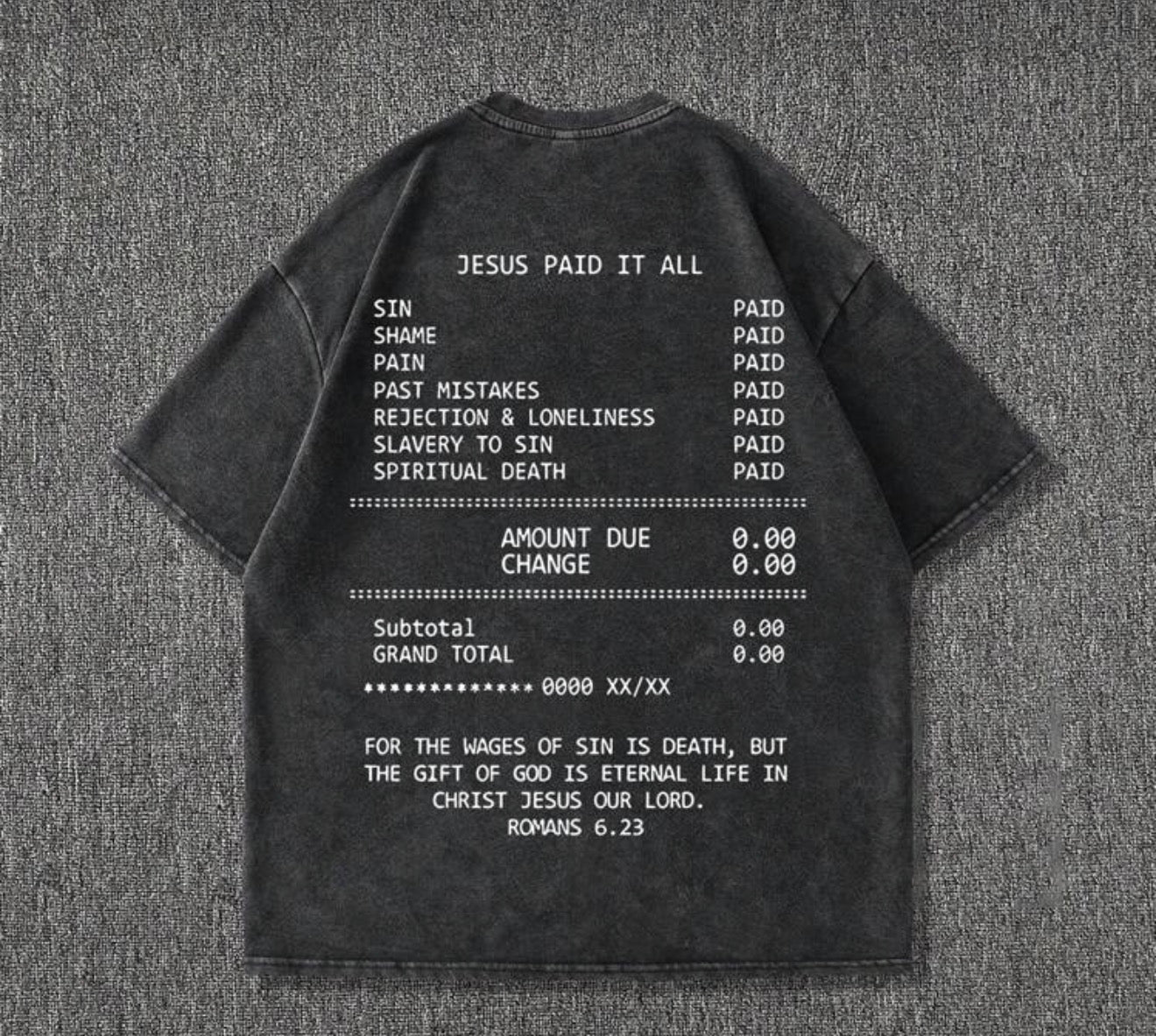 Jesus Paid It All Receipt T-Shirt
