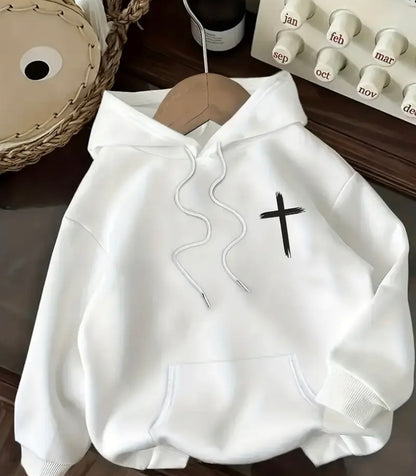 "Faith in Jesus" Matthew 6:6 Verse & Cross Hoodie